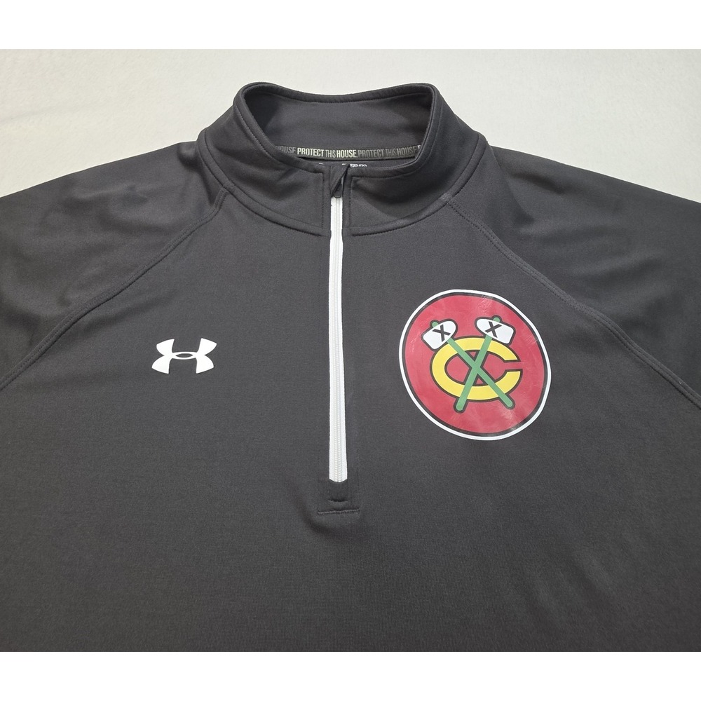 Under Armour Chicago Blackhawks 1/4 Zip Pullover Mens XL Lightweight Jacket